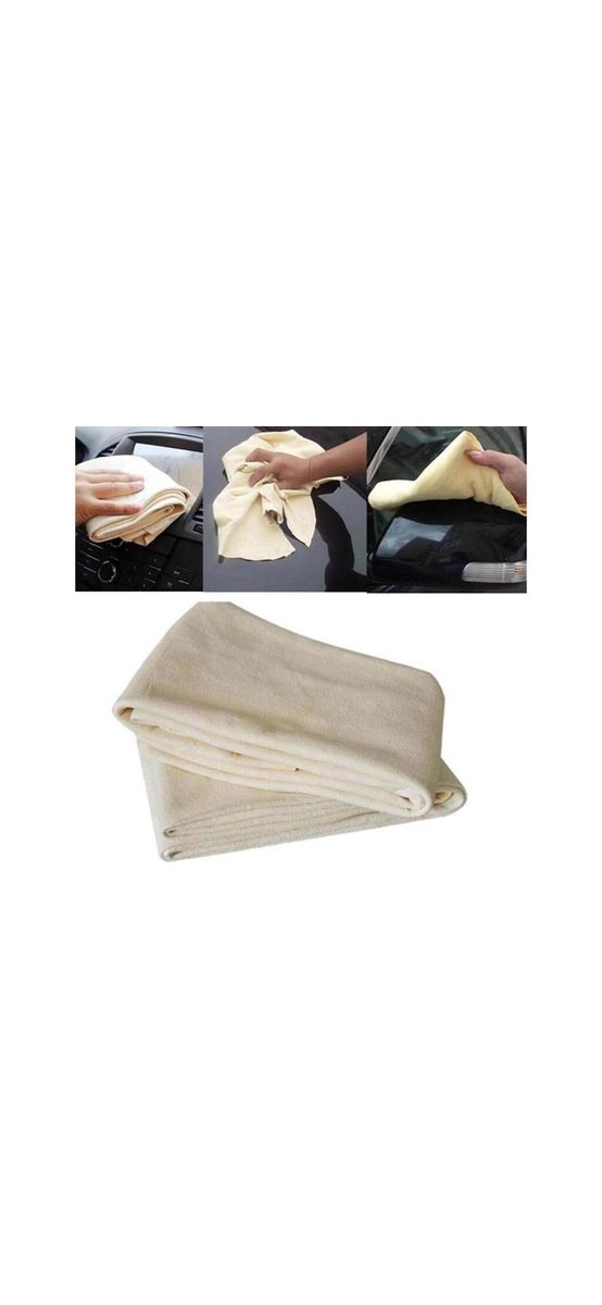 Lavetă piele căprioară, pentru curăţare şi uscare, 90x60 cm, forma neregulată