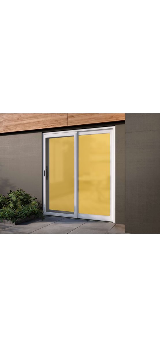 Folie geam sablat galbenă, Folina Mustard Yellow, translucidă, autoadezivă, rolă de 200 x 120 cm