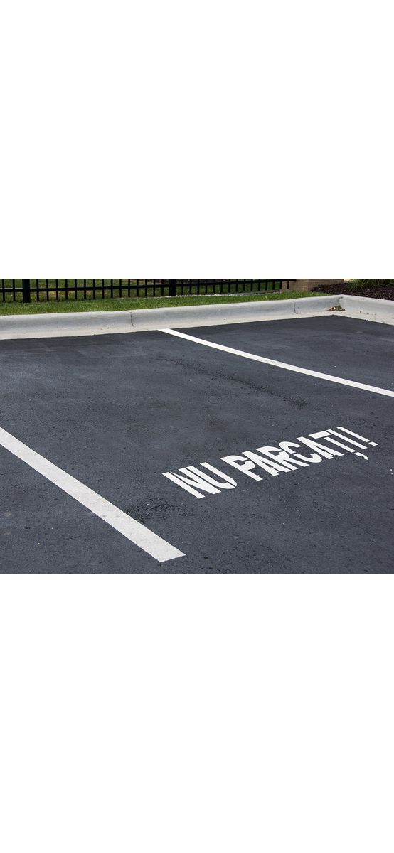 Șablon semnalizare Nu Parcați, pentru parcări, căi de acces, rampe și intrări, dimensiune 26x100cm