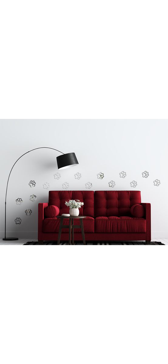 Set 12 Oglinzi decorative, model Simba, din oglindă acrilică argintie