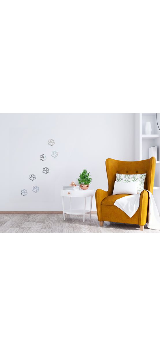 Set 12 Oglinzi decorative, model Simba, din oglindă acrilică argintie