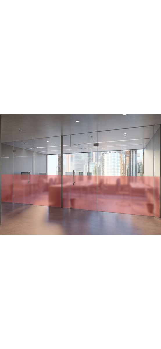 Folie geam sablat roșie, Folina Persian Red, translucidă, autoadezivă, rolă de 200 x 120 cm