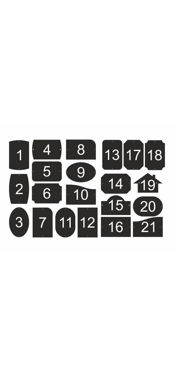 Plăcuţă nume și număr stradă, din bond argintiu mat, cu text personalizat prin gravare, modele diverse