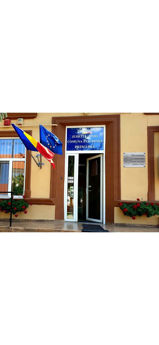 Plăcuță gravată din bond argintiu pentru instituții publice, primării, cu text personalizat și siglă