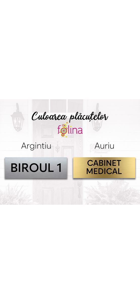 Plăcuță personalizată gravată pentru birouri, spații comerciale, firme și instituții, 15x5 cm