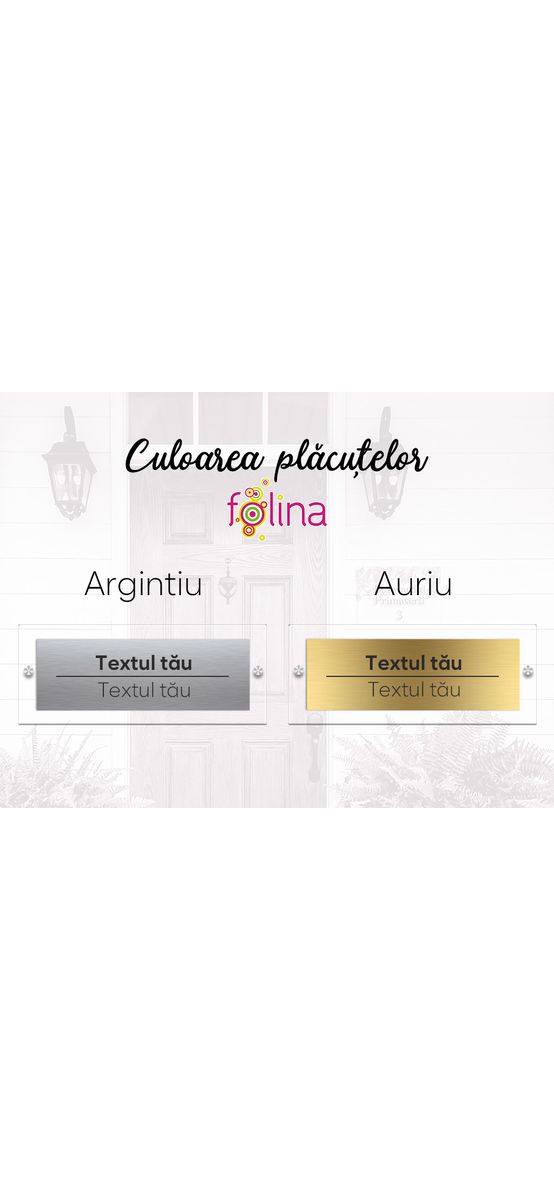 Plăcuță personalizată din bond gravat pe suport din plexiglass, cu text personalizat