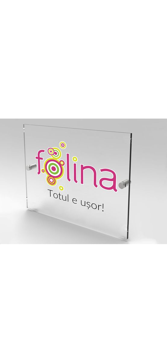 Plăcuță indicatoare personalizată cu nume sau logo, distanțiere incluse