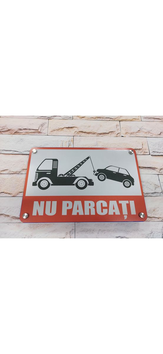Plăcuţă cu text NU PARCATI, material reflectorizant, din acril 3mm grosime