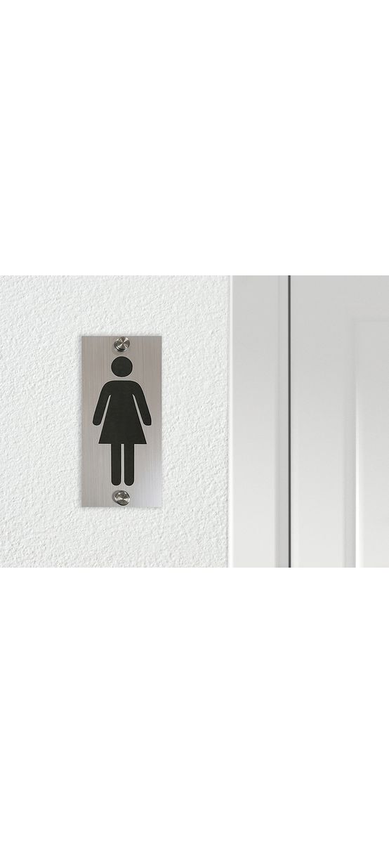Set 2 plăcuțe indicatoare pentru toaletă, din bond,15x7,5 cm, distanțiere incluse.
