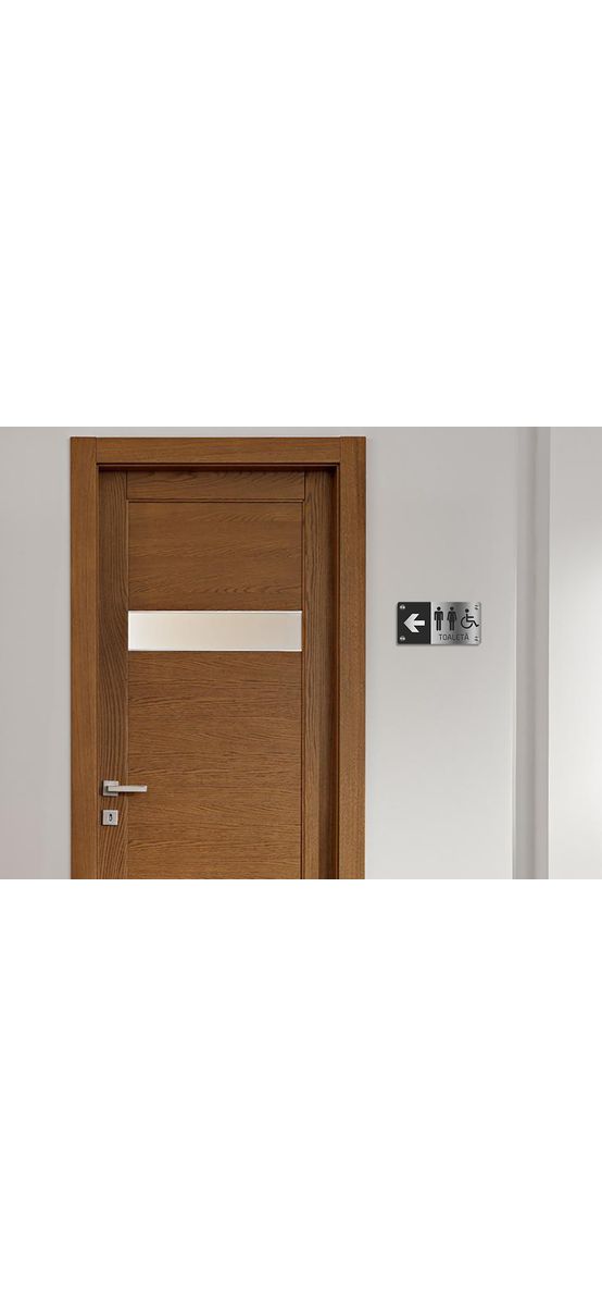 Plăcuță indicatoare pentru toaletă,din bond dimensiune 20x10 cm, distanțiere incluse.
