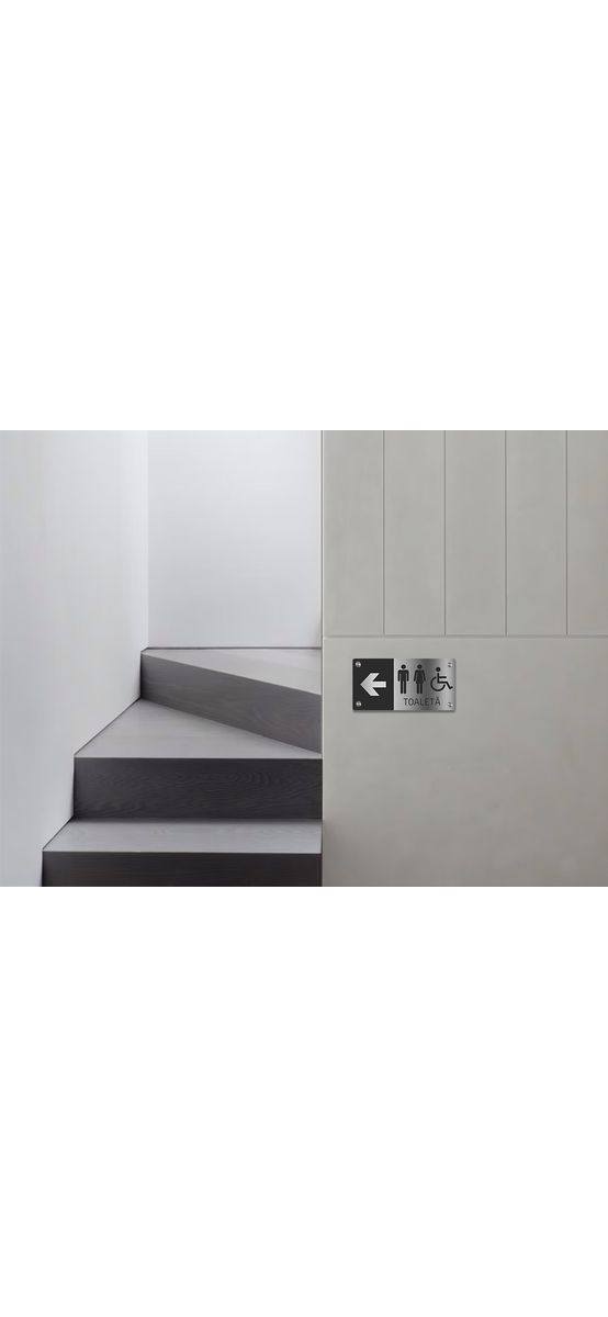 Plăcuță indicatoare pentru toaletă,din bond dimensiune 20x10 cm, distanțiere incluse.