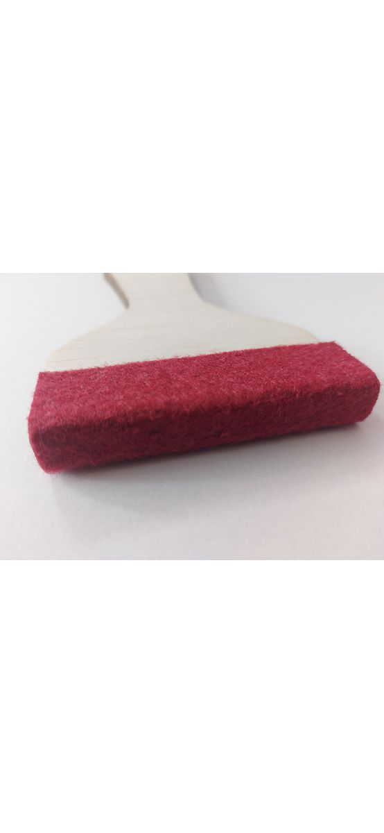 Racletă profesională din lemn cu mâner, cap din pâslă și gaură pentru agățat, 7x14 cm