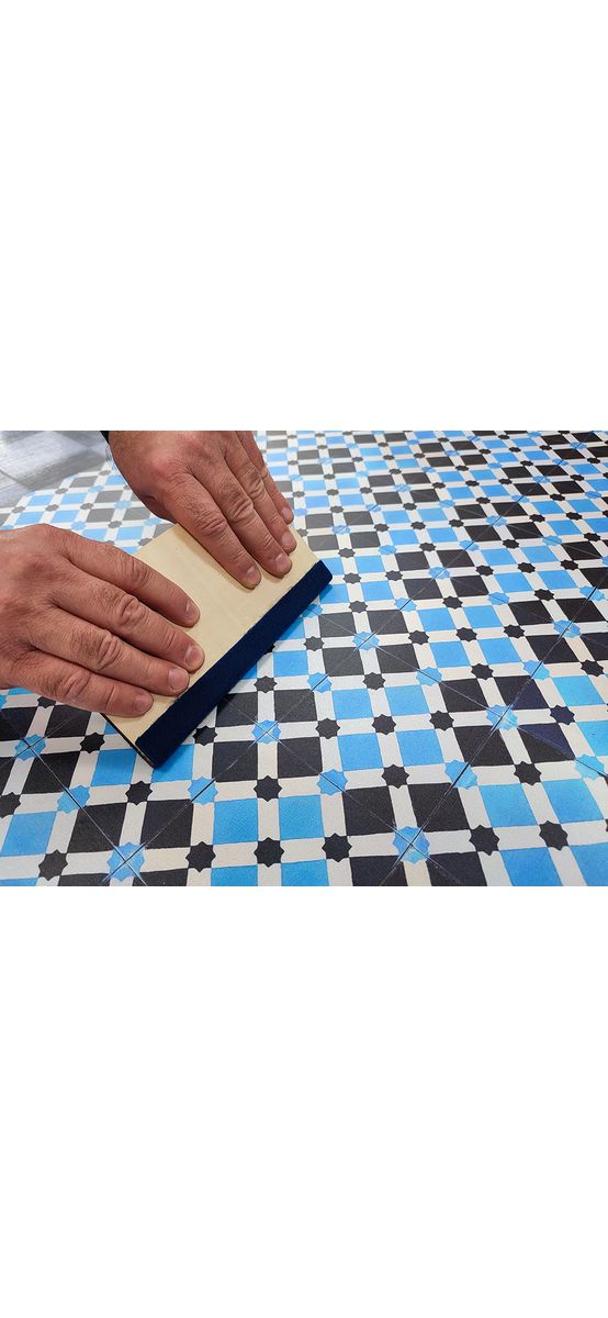 Racletă profesională din lemn cu cap din pâslă, dimensiune 10x20 cm
