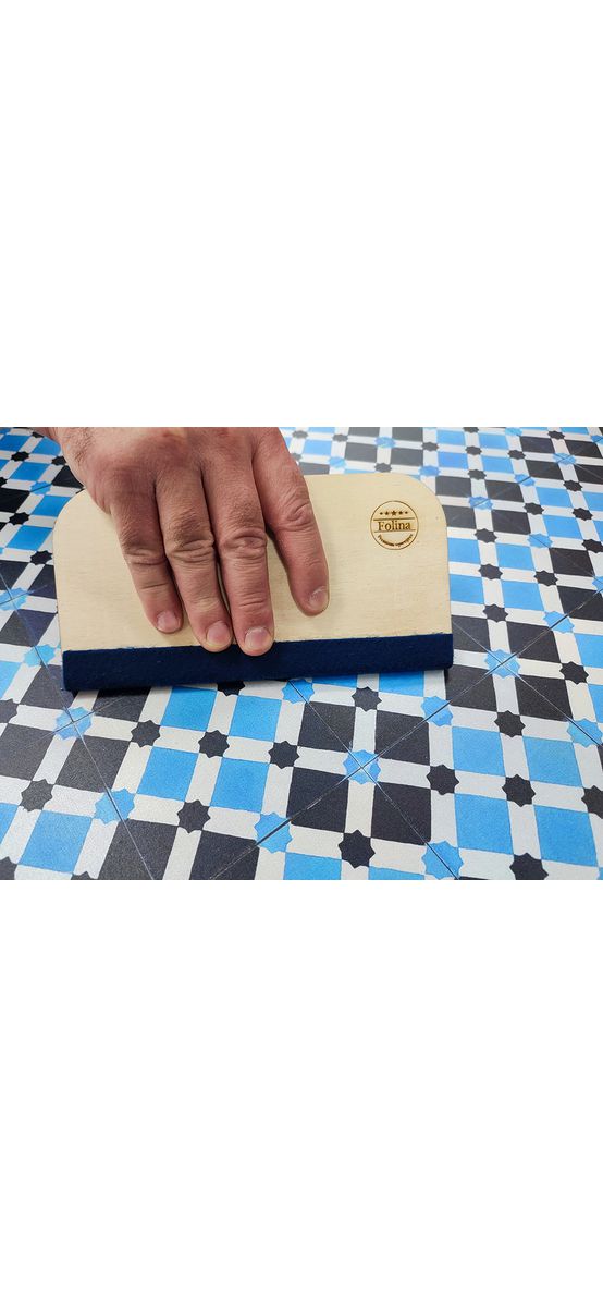 Racletă profesională din lemn cu cap din pâslă, dimensiune 10x20 cm