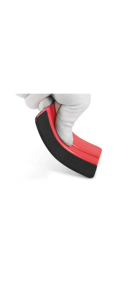 Racletă pentru aplicare folie, autocolant şi stickere, din plastic cu o latură cu pâslă