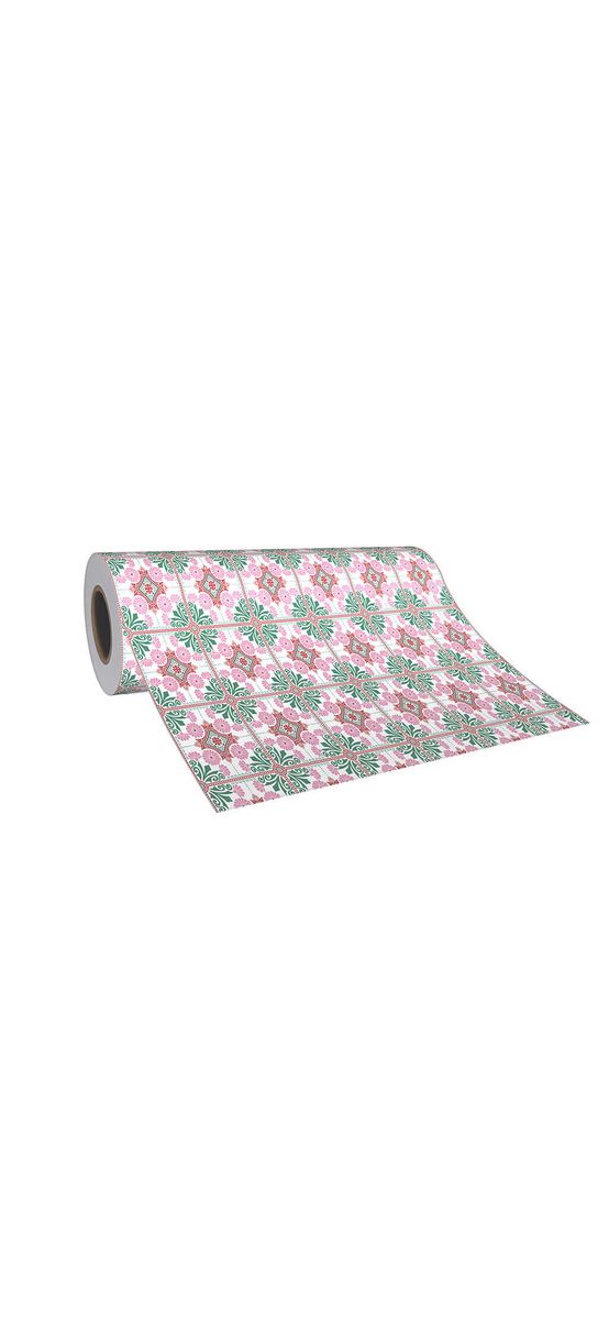 Autocolant perete imitaţie faianţă decorativă roz, Folina, rezistent la apă şi căldură, rolă de 60x200 cm