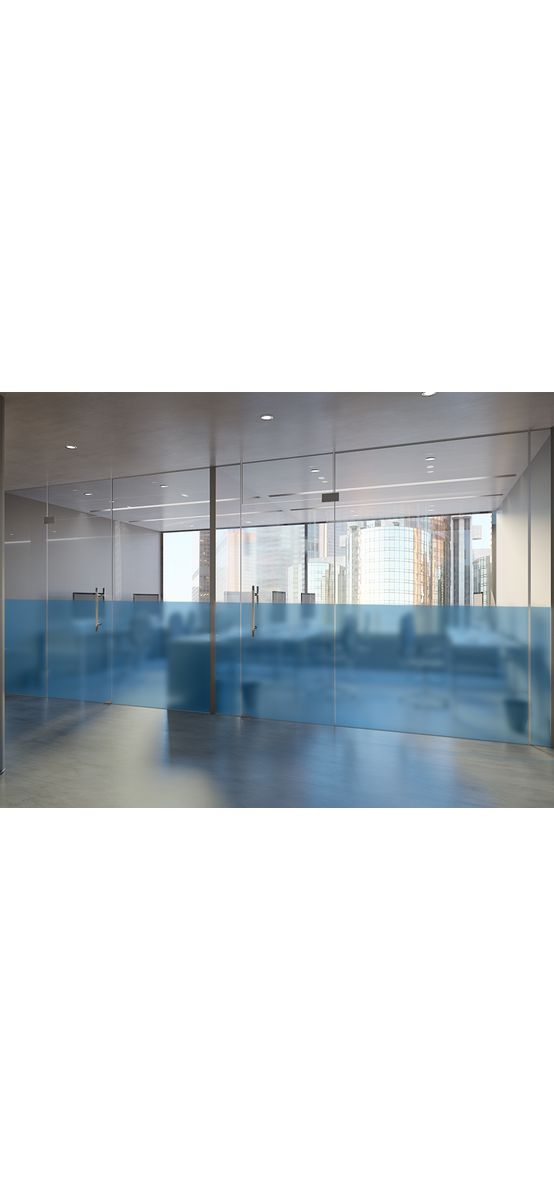 Folie geam sablat albastră, Folina Royal Blue, translucidă, autoadezivă, rolă de 200 x 120 cm