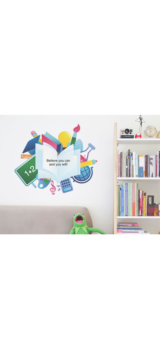 Sticker cu mesaj Believe, Folina, decoraţiune pentru şcoli