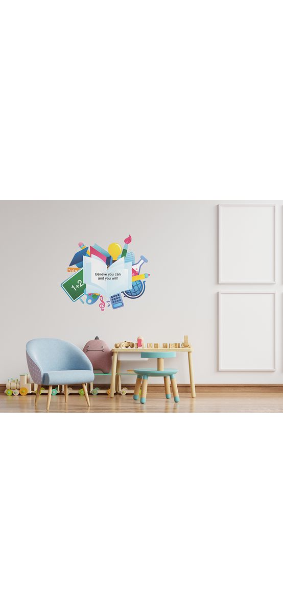 Sticker cu mesaj Believe, Folina, decoraţiune pentru şcoli