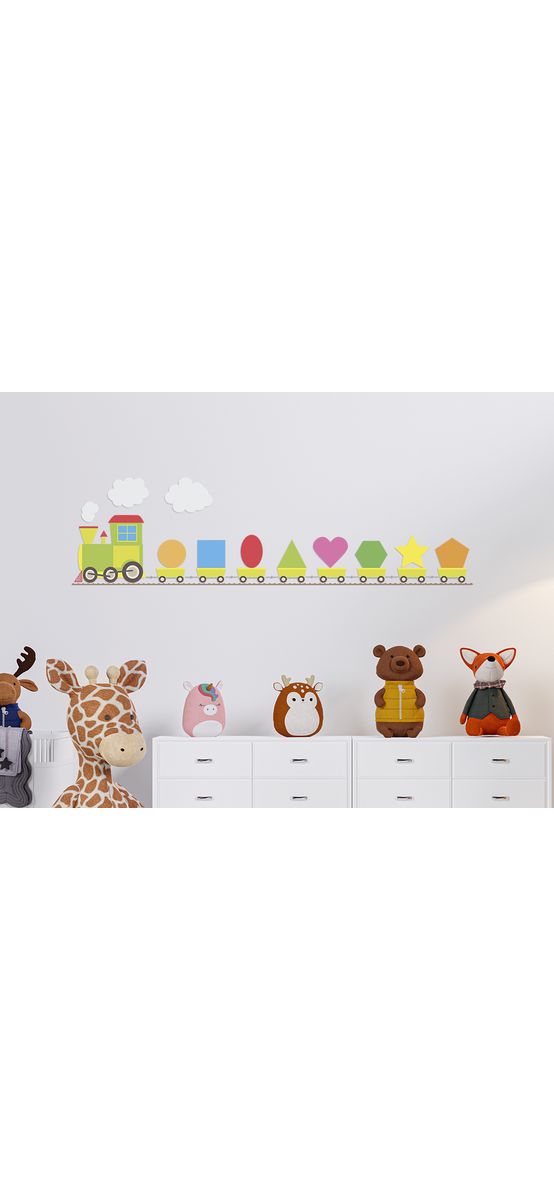 Sticker Trenuleţul formelor geometrice, Folina, decoraţiune pentru grădiniţe