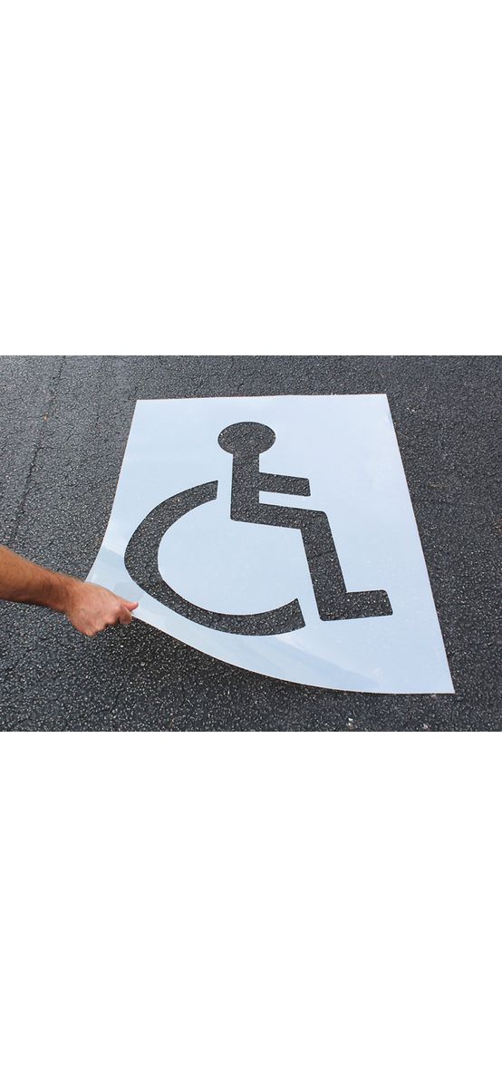Șablon semnalizare loc pentru persoane cu dizabilități, pentru parcări, căi de acces, rampe și intrări