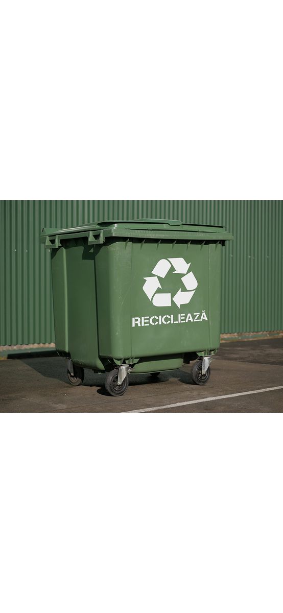 Șablon reutilizabil cu simbolul și mesajul Reciclează pentru colectarea selectivă a deșeurilor pentru containere, tomberoane și pubele, dimensiune la comandă