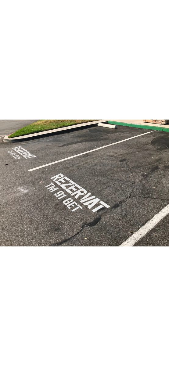 Șablon semnalizare Rezervat, cu număr personalizat, dimensiune 42x100 cm