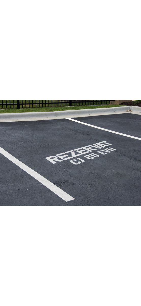 Șablon semnalizare Rezervat, cu număr personalizat, dimensiune 42x100 cm