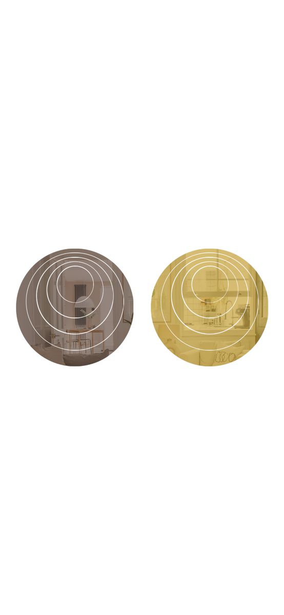 Set 10 stickere oglindă cercuri, Folina, decoraţiune perete din oglindă acrilică bronz şi aurie