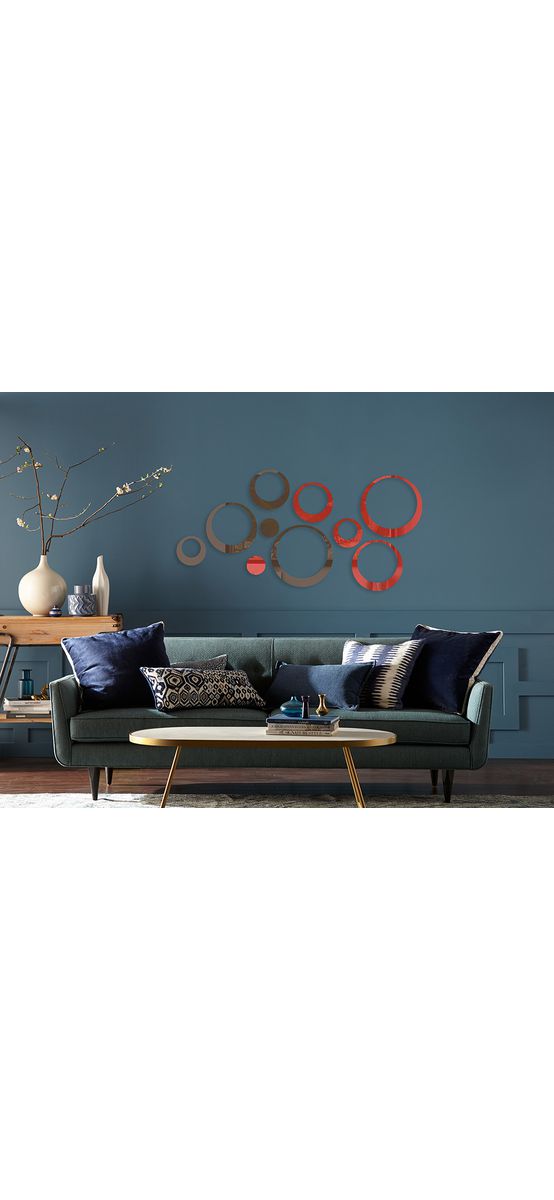 Set 10 stickere oglindă cercuri, Folina, decoraţiune perete din oglindă acrilică roşie şi bronz