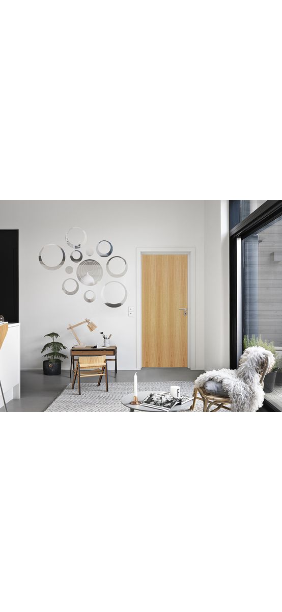 Set 15 stickere oglindă cercuri, Folina, decoraţiune perete din oglindă acrilică argintie