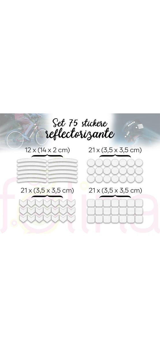 Set 75 stickere reflectorizante Honeycomb pentru îmbunătățirea vizibilității rutiere