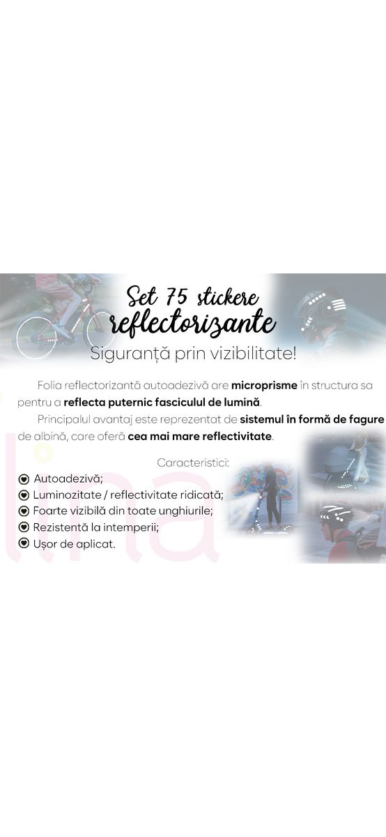 Set 75 stickere reflectorizante Honeycomb pentru îmbunătățirea vizibilității rutiere