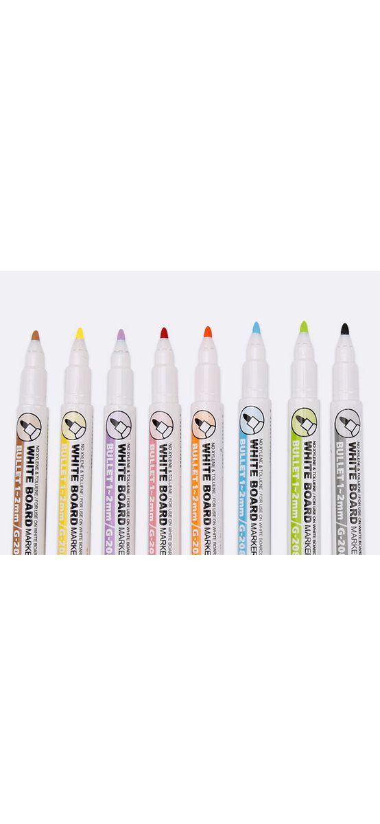 Set 8 markere colorate pentru whiteboard, capac magnetic cu burete