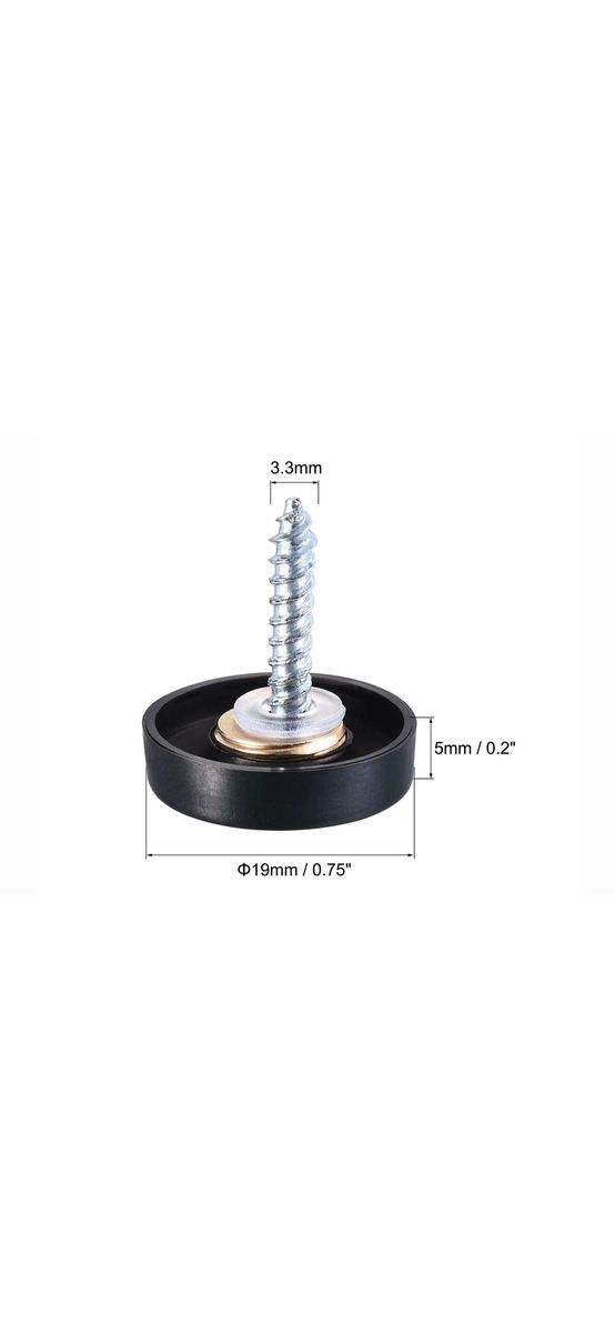 Set din 4 șuruburi cu capac cromat, negru, pentru plăci acrilice sau oglinzi, diametru cap 19mm