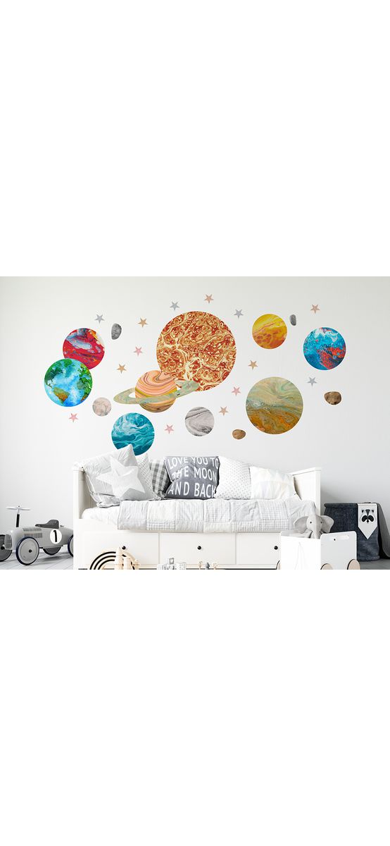 Set stickere cu planete, planșă 133 x 120 cm