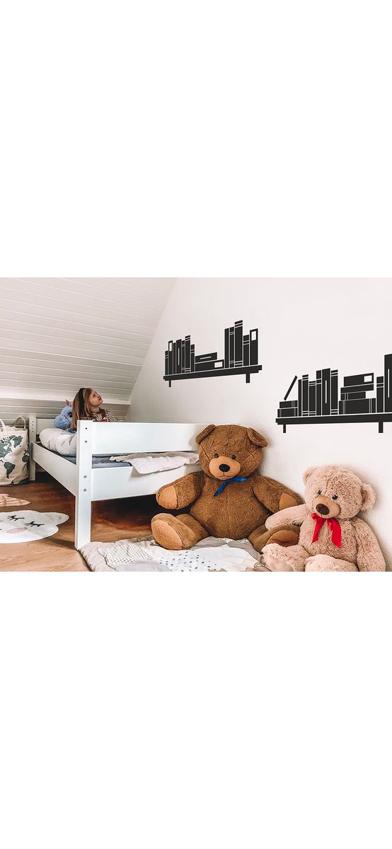 Set stickere rafturi cu cărți, Folina, culoare opțională, 80x110 cm, racletă de aplicare inclusă
