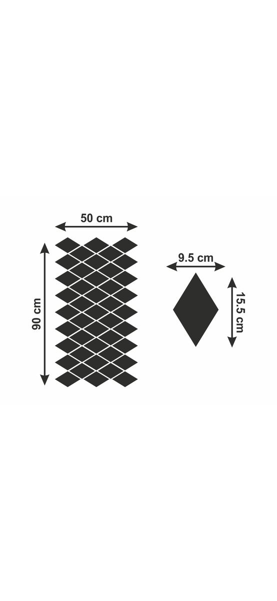 Set 43 Oglinzi acrilice romburi, Folina, aurii, 50x90 cm