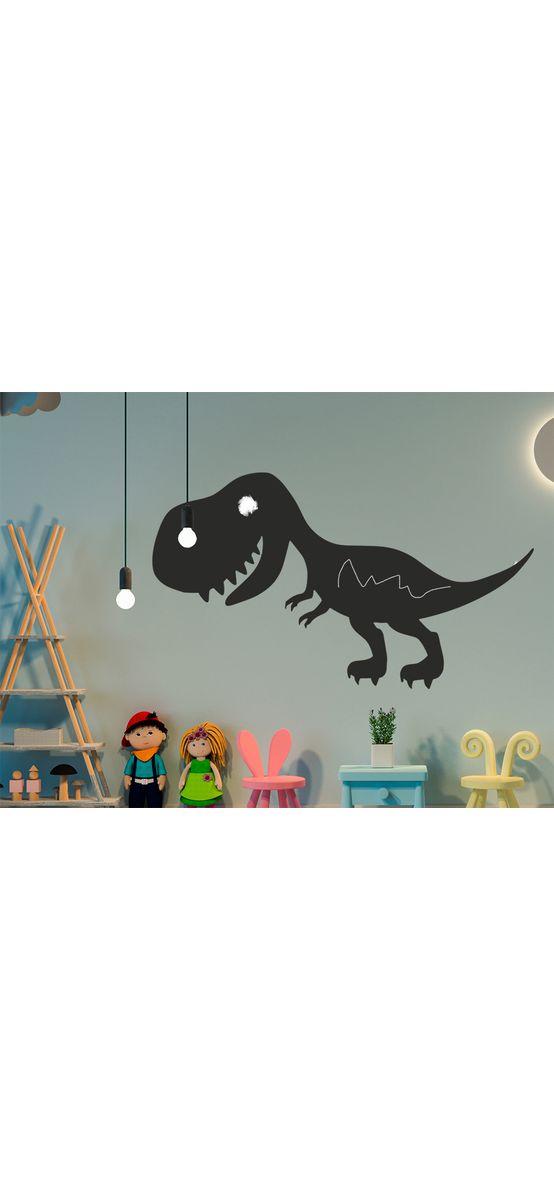 Sticker tip tablă de scris, Folina, model dinozaur, 78x133 cm, racletă de aplicare inclusă.