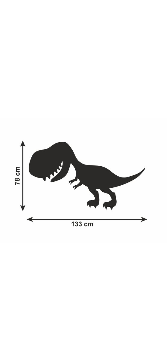 Sticker tip tablă de scris, Folina, model dinozaur, 78x133 cm, racletă de aplicare inclusă.