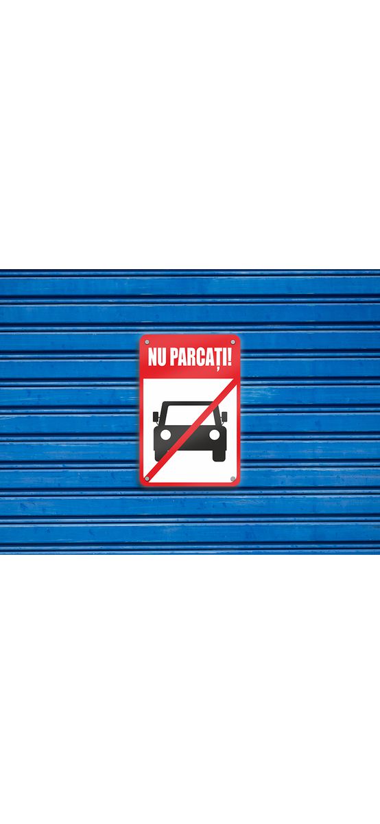 Plăcuţă cu text NU PARCAȚI! material reflectorizant, din acril 3mm grosime