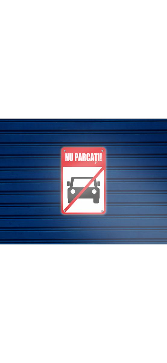 Plăcuţă cu text NU PARCAȚI! material reflectorizant, din acril 3mm grosime