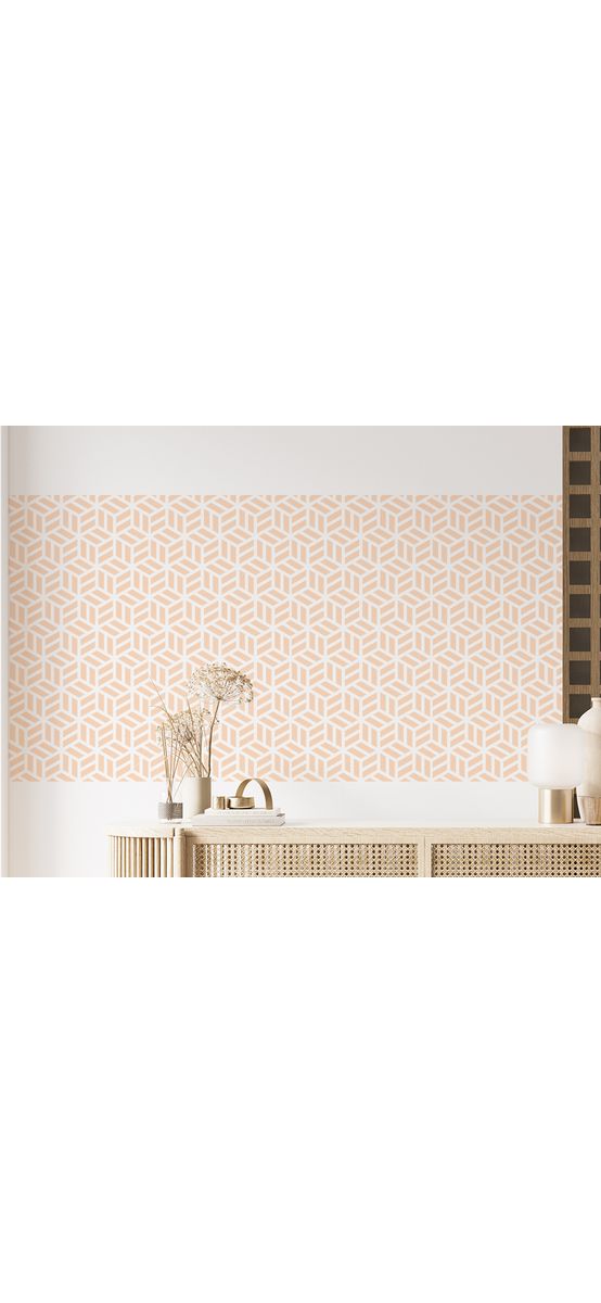 Șablon perete cu model geometric repetitiv, dimensiune 40x80 cm
