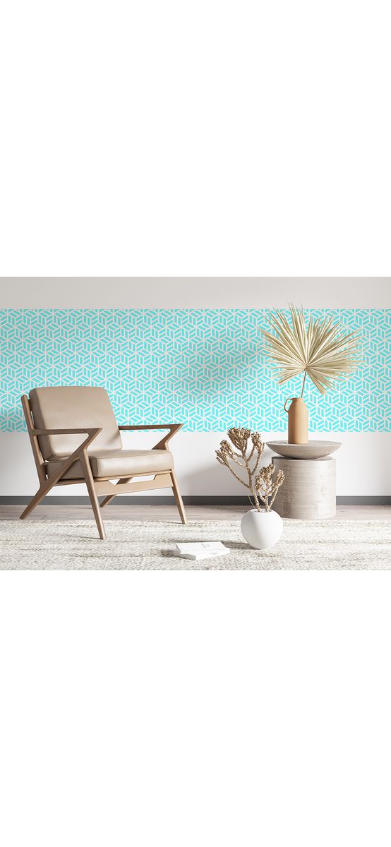 Șablon perete cu model geometric repetitiv, dimensiune 40x80 cm