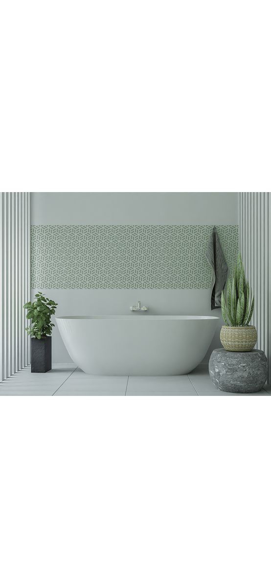 Șablon perete cu model geometric repetitiv, dimensiune 40x80 cm