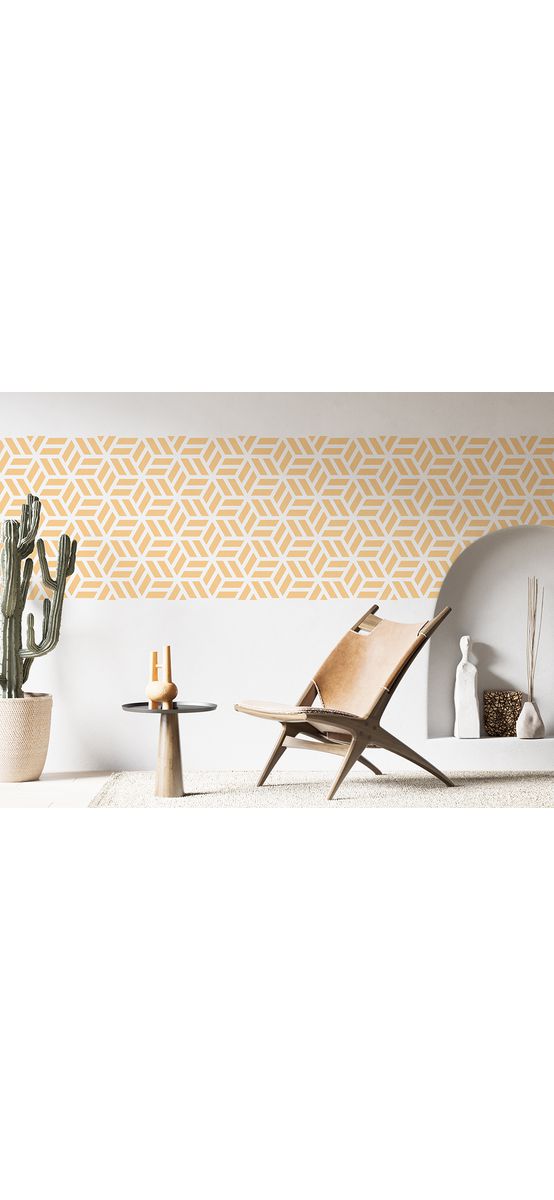 Șablon perete cu model geometric repetitiv, dimensiune 30x60 cm