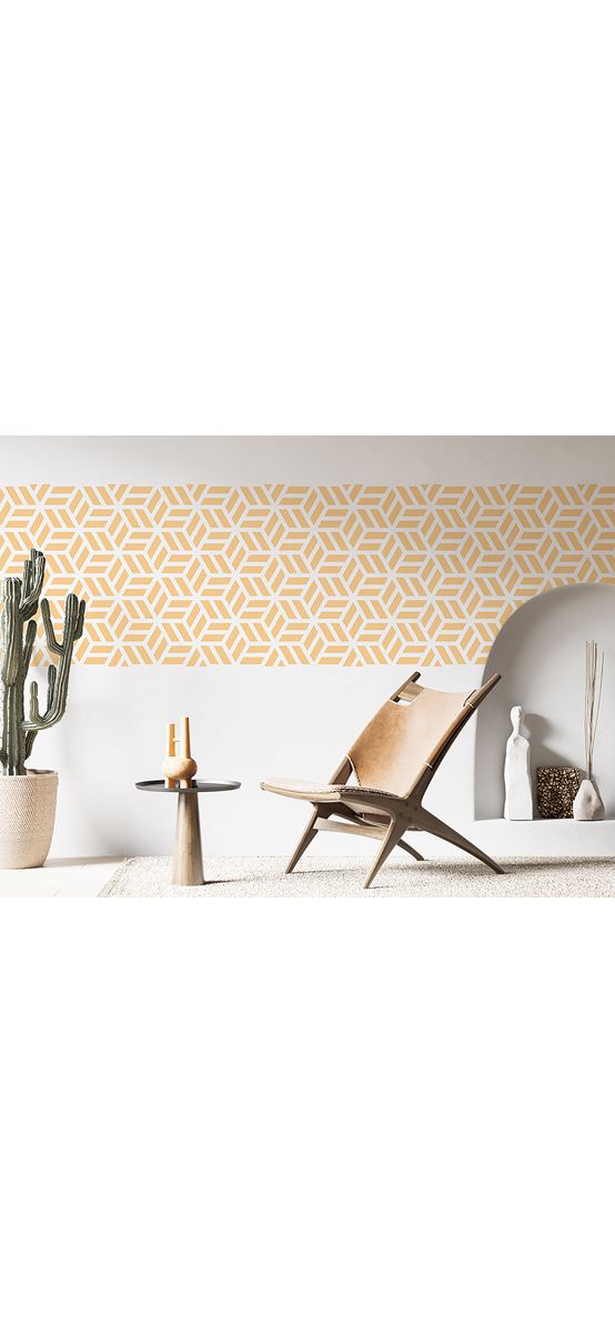 Șablon perete cu model geometric repetitiv, dimensiune 40x80 cm