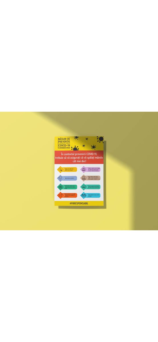 Stickere Reguli COVID 70x50cm, Folina, set 2 stickere