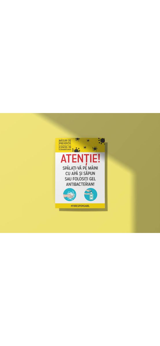 Stickere Spălați-vă pe mâini 70x50cm, Folina, set 2 stickere