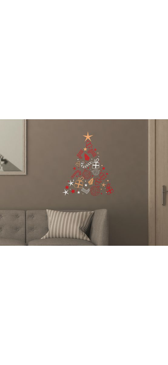 Sticker Crăciun, brăduţ stilizat, 50x62 cm